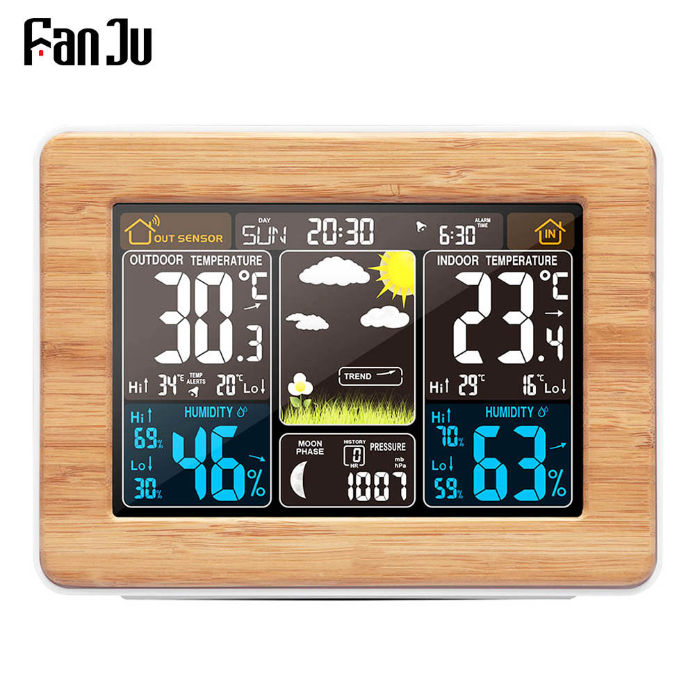 FanJu будильник цифровые часы  – обзор и цена Weather Station Indoor