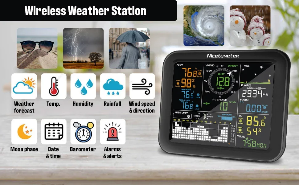 Наружная скорость ветра с дожд – обзор и цена Weather Station Indoor